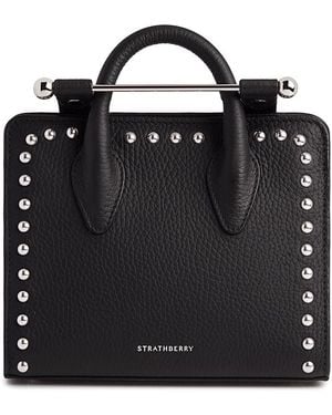 Strathberry Nano Tote Studs - Black
