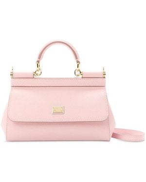 Dolce & Gabbana Leather Top Handle Bag - Pink