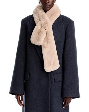 Echo Long Faux Fur Pull Through Scarf - Blue