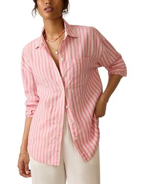 Faherty Laguna Linen Shirt - Pink