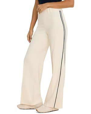 NIC+ZOE Piped Sleek Stretch Wide Leg Pants - Natural