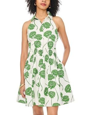 1.STATE Smocked Waist Cotton Dress - Green