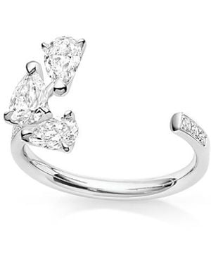 Repossi 18K Serti Sur Vide Diamond Pear Cuff Ring - White