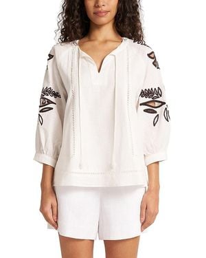 Matty M Athena Embroidered Top - White