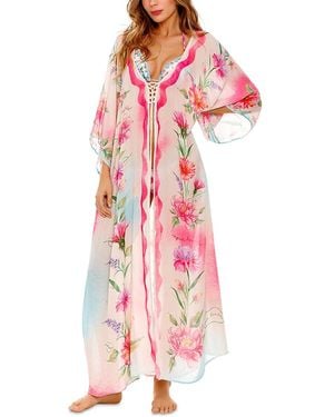 Agua Bendita Selma Chroma Floral Cover-Up Tunic - Pink