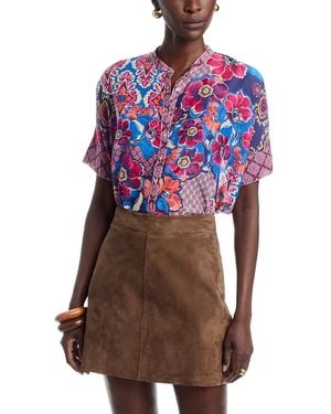 Johnny Was Shiro Button Down Shirt - Red