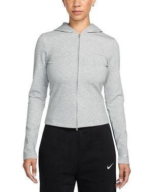 Nike Sportswear Chill Knit Slim Long Sleeve Full Zip Top - Gray