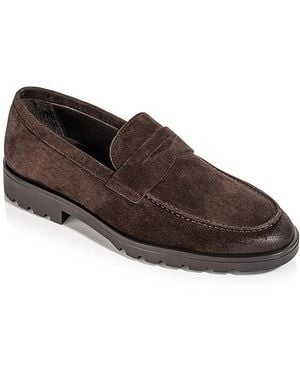 To Boot New York Norton Suede Penny Loafers - Brown