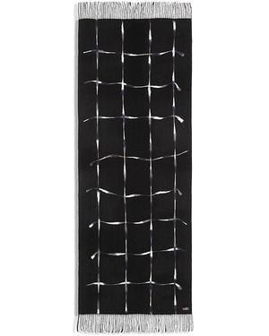 Fraas V Punch Needle Windowpane Scarf - Gray