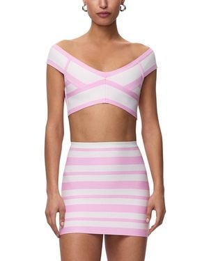 Hervé Léger The Spotlight Crop Top - White