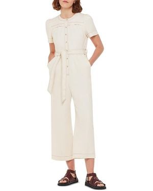 Whistles Alana Cotton Denim Jumpsuit - White