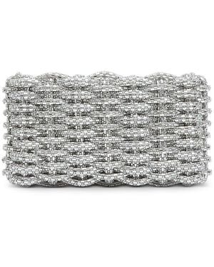 Jonathan Simkhai Morgan Woven Beaded Clutch - Gray