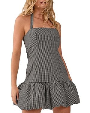 Nasty Gal Structured Puffball Bandeau Mini Dress - Gray