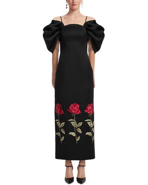 LEO LIN Arabella Embroidered Maxi Dress - Black