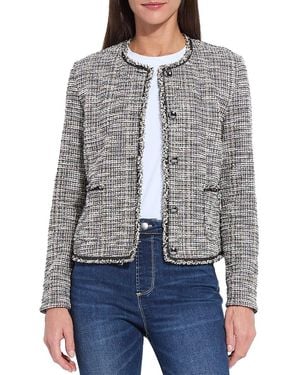 Lyssé Charlotte Collarless Tweed Jacket - Gray