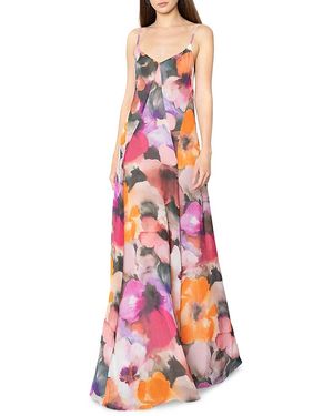 Black Halo Emory Maxi Slip Dress - White