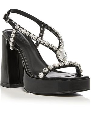 Aqua Disco Platform Sandals - Black