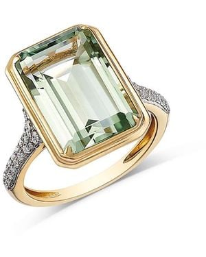 Bloomingdale's Fine Collection Prasiolite & Diamond Ring - Metallic