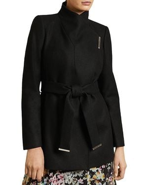 Ted Baker Belted Wrap Coat - Black