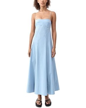 St. Agni Everyday Cotton Pleat Dress - Blue
