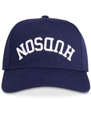 Hudson Jeans Embroidered Reverse Logo Hat - Blue