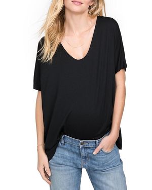 Hatch Collection Perfect Maternity Vee T-Shirt - Black