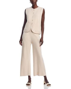 Sioni Sweater Vest & Wide Leg Pants Set - Natural
