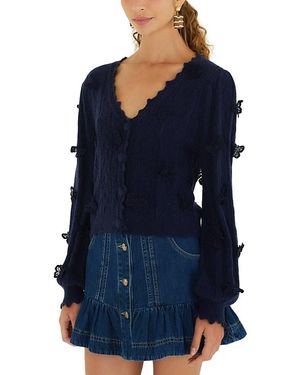 FARM Rio Richelieu 3D Butterflies Knit Cardigan - Blue