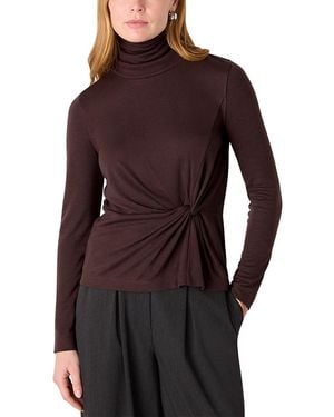 Whistles Roll Neck Twist Front Top - Purple