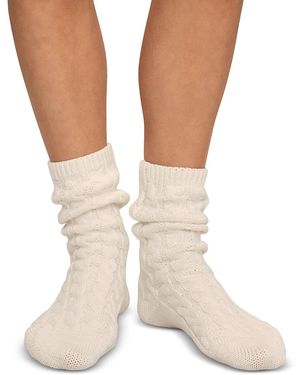 Eberjey Cozy Cable Knit Socks - White