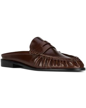 Jeffrey Campbell Goddard Leather Loafer Mules - Brown