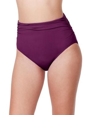 Gottex Tutti Frutti Shirred High Waist Bikini Bottom - Purple