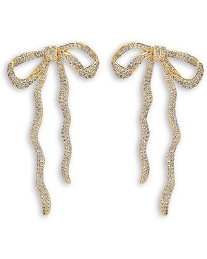 Ettika Pave Bow Statement Earrings - White