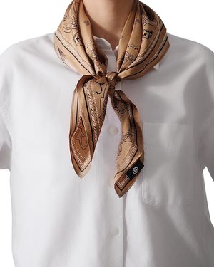 lescarf Paisley Silk Scarf - Gray