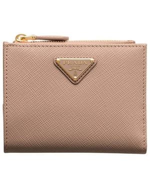 Prada Small Saffiano Leather Wallet - Natural