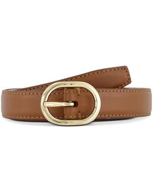 Vince Stitched Leather Belt - Brown