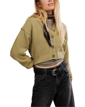 Free People Lila Cotton-Blend Cardigan - Green