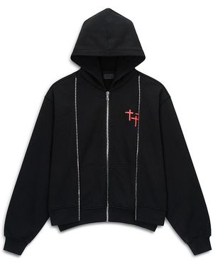 RTA Layered Zip Hoodie - Black