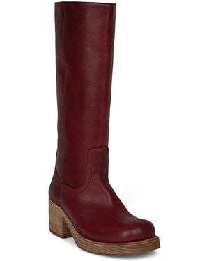 Jeffrey Campbell Tall Square Toe Boots - Red