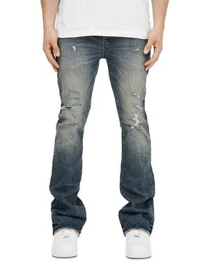 Purple Brand Distressed Flare Jeans - Blue