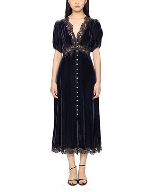 Sea Clarice Puff Sleeve Midi Dress - Blue