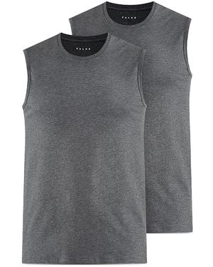 FALKE Sleeveless Crewneck Tees, 2 Pk - Gray