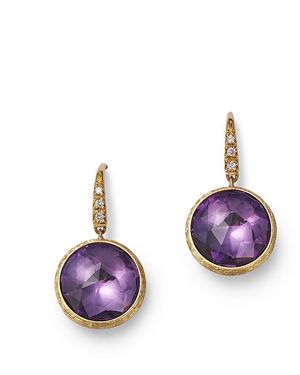 Marco Bicego 18K Jaipur Diamond & Amethyst Hook Earrings - Purple