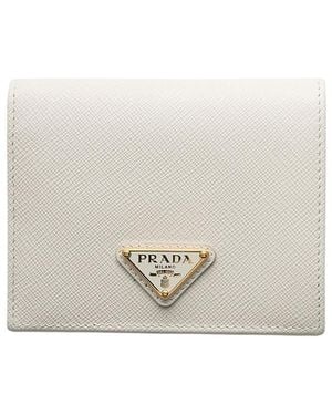 Prada Small Saffiano Leather Wallet - Natural