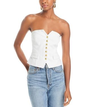 Aqua Strapless Sailor Top - Blue