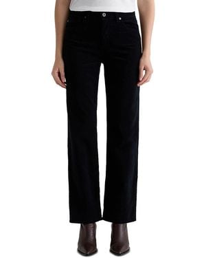 AG Jeans Brinley Mid Rise Straight Corduroy Jeans - Black