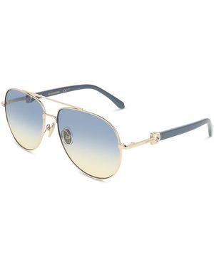 Ferragamo Gancini Oversize Aviator Sunglasses, 60Mm - Blue