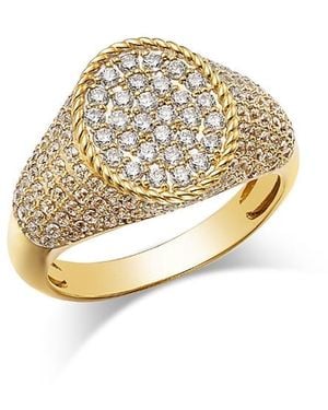 Bloomingdale's Fine Collection Diamond Pave Signet Ring - Metallic
