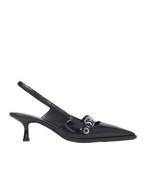 Maje Leather Slingback Pumps - Blue