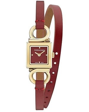 Ferragamo Gancio Evo Bangle Watch, 18Mm - Red